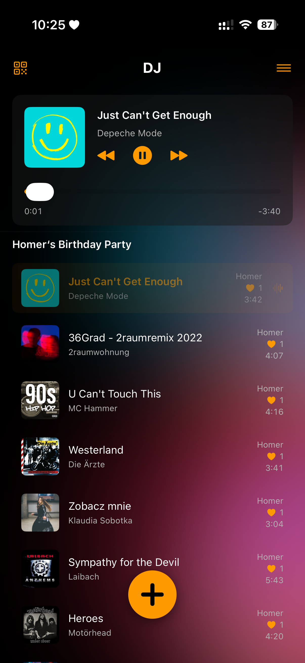 Music Party Gast Ansicht